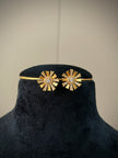 Golden Flower Sunburst Necklace Set