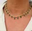 Tear Drop Stone Choker Necklace Set