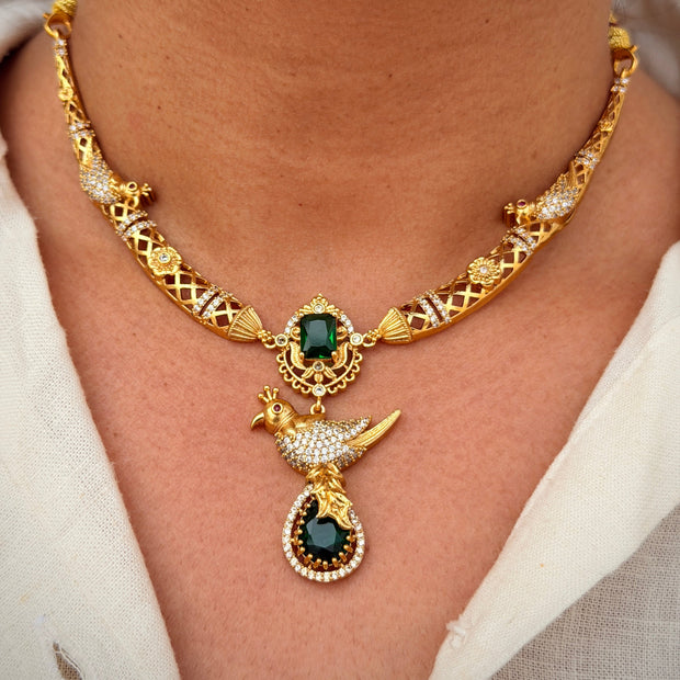 Elegant Peacock Motif Necklace Set
