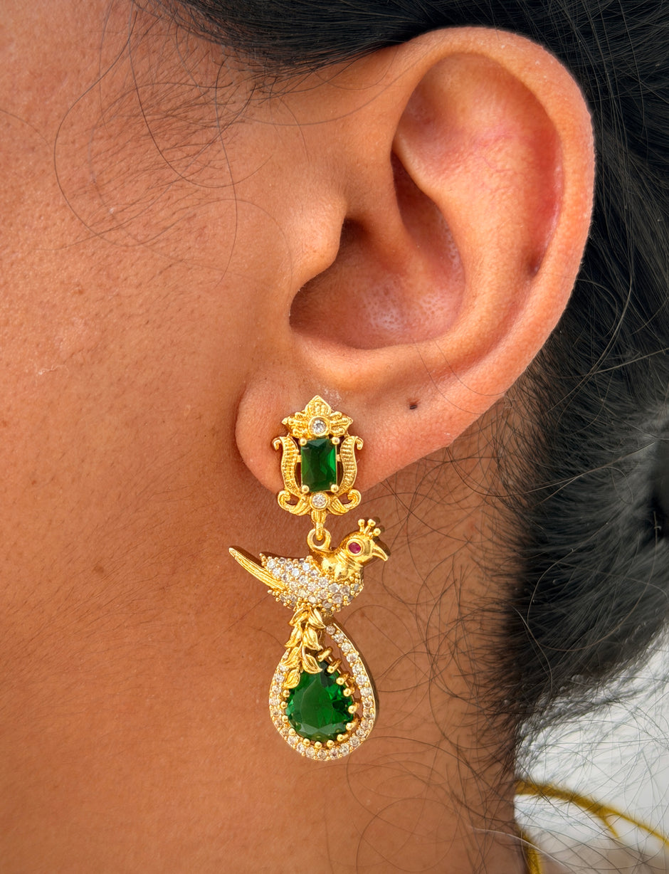 Elegant Peacock Motif Necklace Set