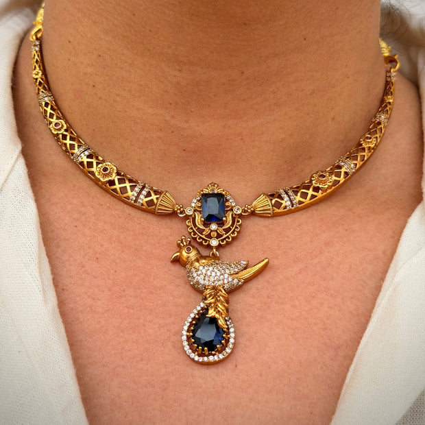 Elegant Peacock Motif Necklace Set