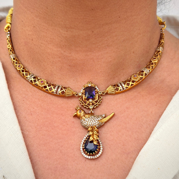 Elegant Peacock Motif Necklace Set