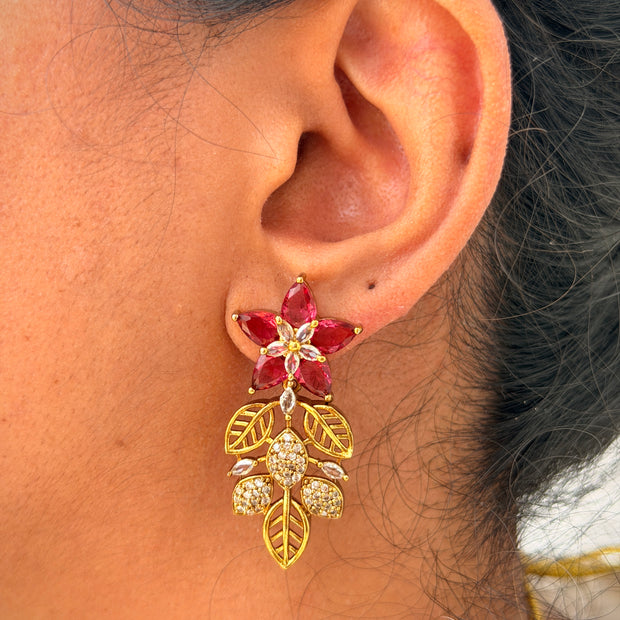 Blossom Crystal Flower Necklace Set