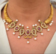 Royal Ruby Pearl Paisley Necklace Set