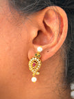 Royal Ruby Pearl Paisley Necklace Set