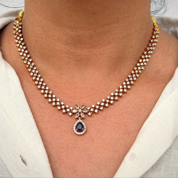 Elegant CZ Teardrop Necklace Set