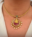 Lakshmi Ruby Pearldrop Necklace Set