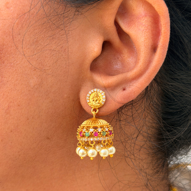 Lakshmi Ruby Pearldrop Necklace Set