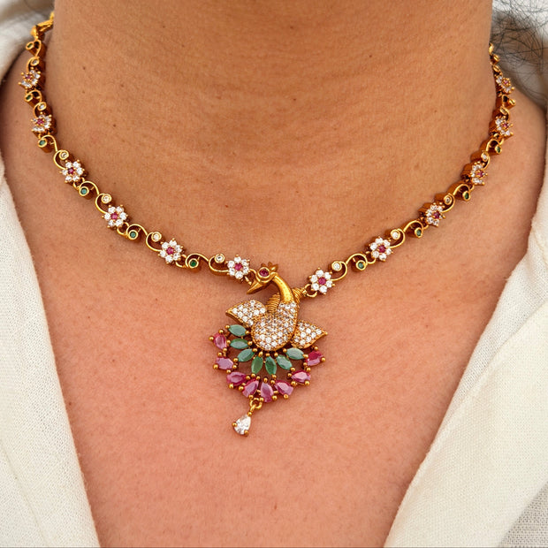 Royal Peacock Choker Necklace Set