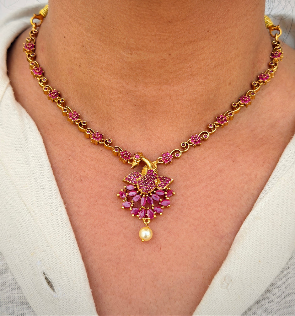 Royal Peacock Choker Necklace Set
