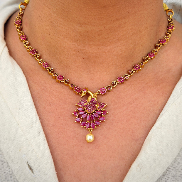 Royal Peacock Choker Necklace Set