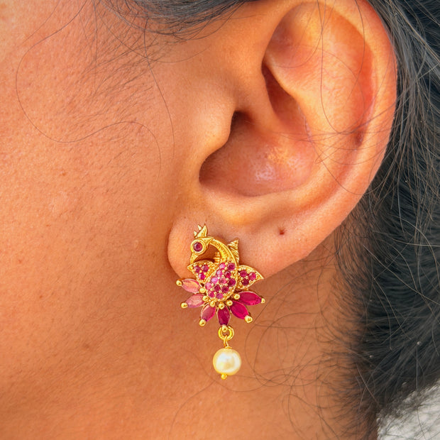 Royal Peacock With Pearl Necklace Set