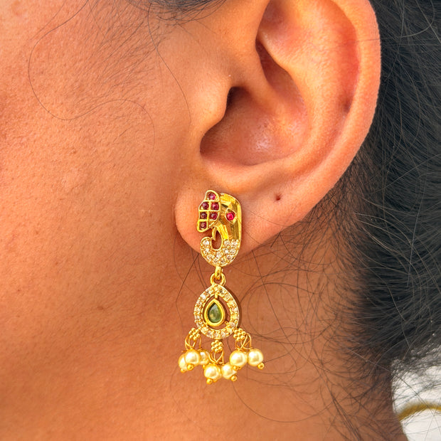Regal Elephant Lakshmi Hasli Necklace Set