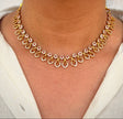 Ruby Flower Tear Drop Necklace Set