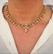 Elegant Leaf CZ Short Necklace Set