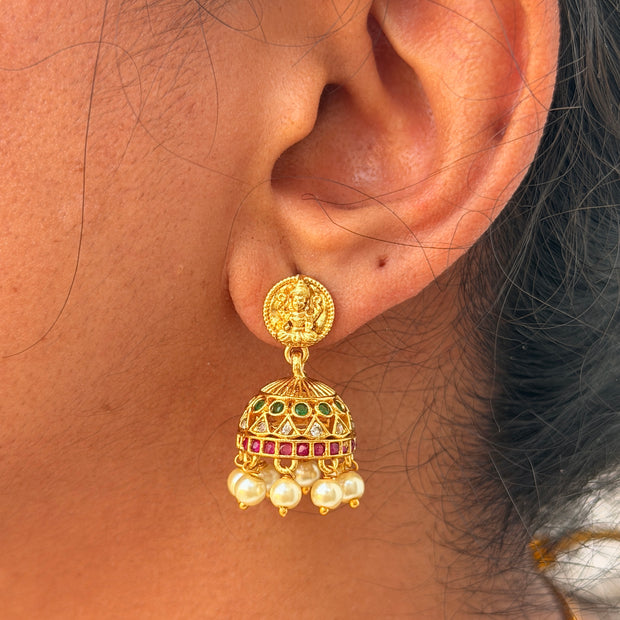 Festive Temple Pearl Necklace Set
