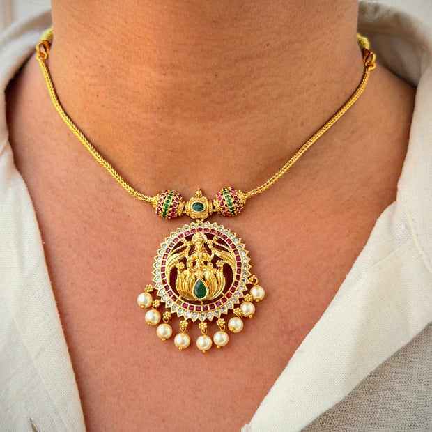 Festive Temple Pearl Necklace Set