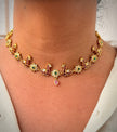 Peacock Ruby & Emerald Floral Necklace Set