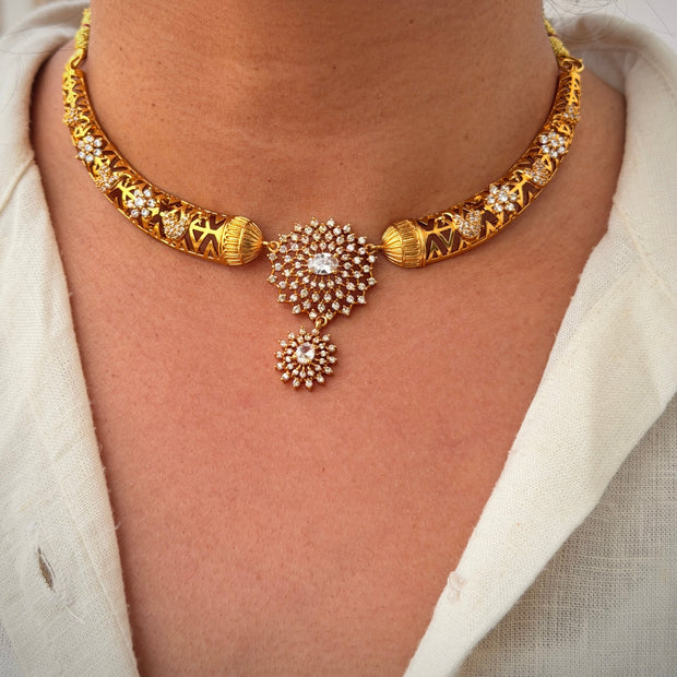 Luxe Sunburst Crystal Necklace Set
