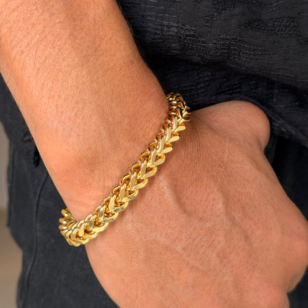 Gold Classic Franco Men's Chain Bracelet