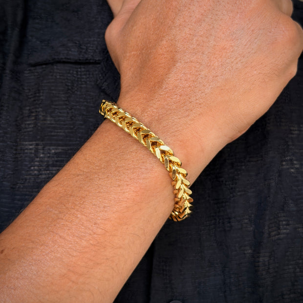Gold Classic Franco Men's Chain Bracelet