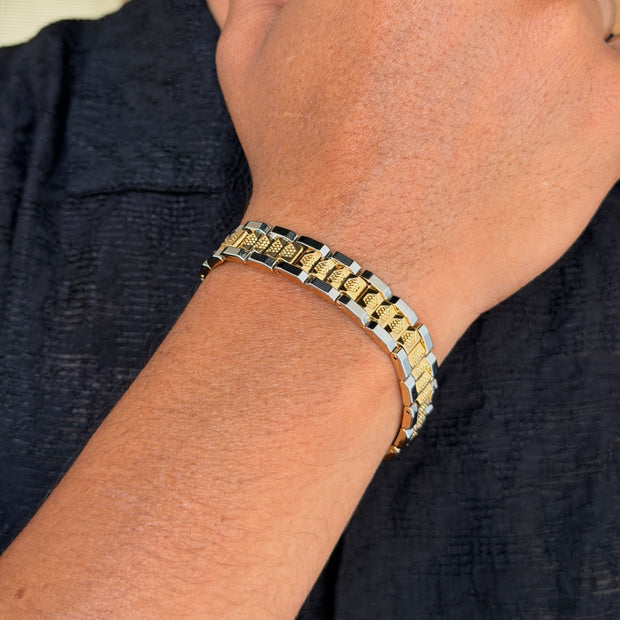 Designer Dual‑Tone Men's Chain Bracelet