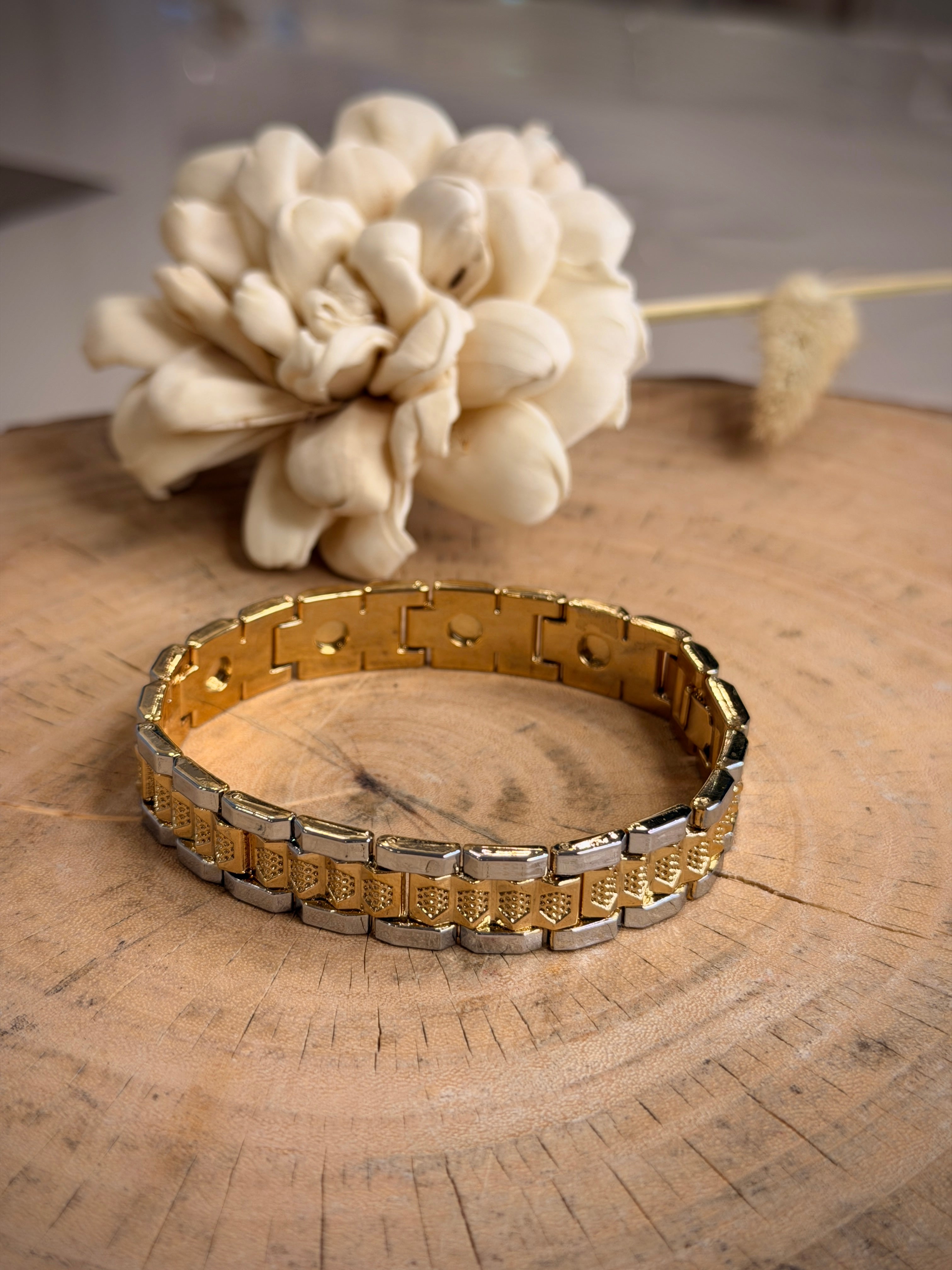 Designer Dual‑Tone Men's Chain Bracelet