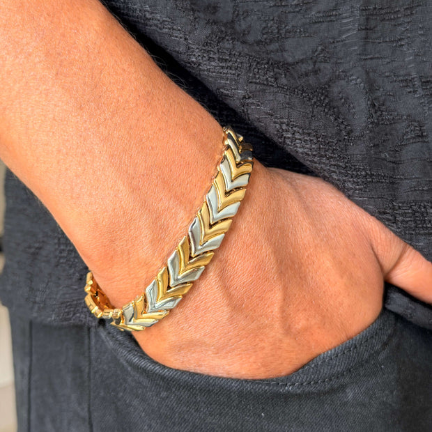 Elegant Dual‑Tone Men's Bracelet