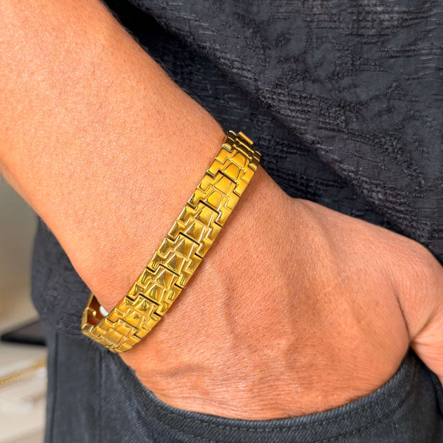 Men’s Gold Grid Link Bracelet