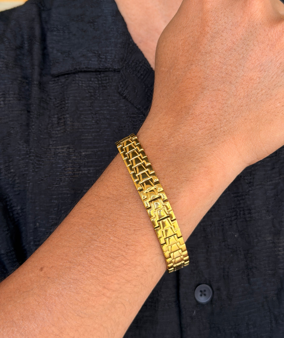 Men’s Gold Grid Link Bracelet