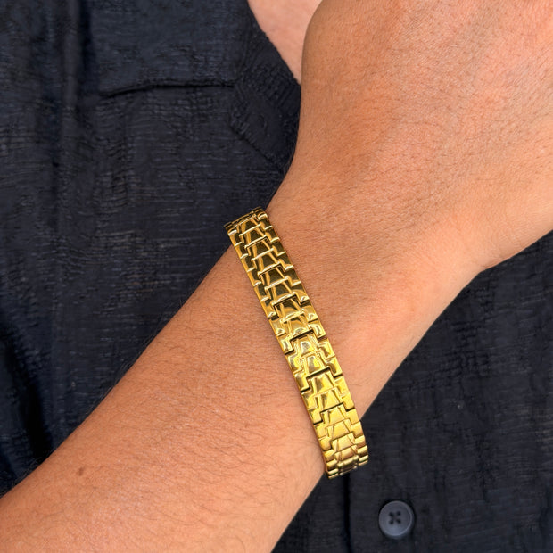 Men’s Gold Grid Link Bracelet