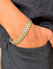 Dual‑Tone Men's Smooth Link Bracelet