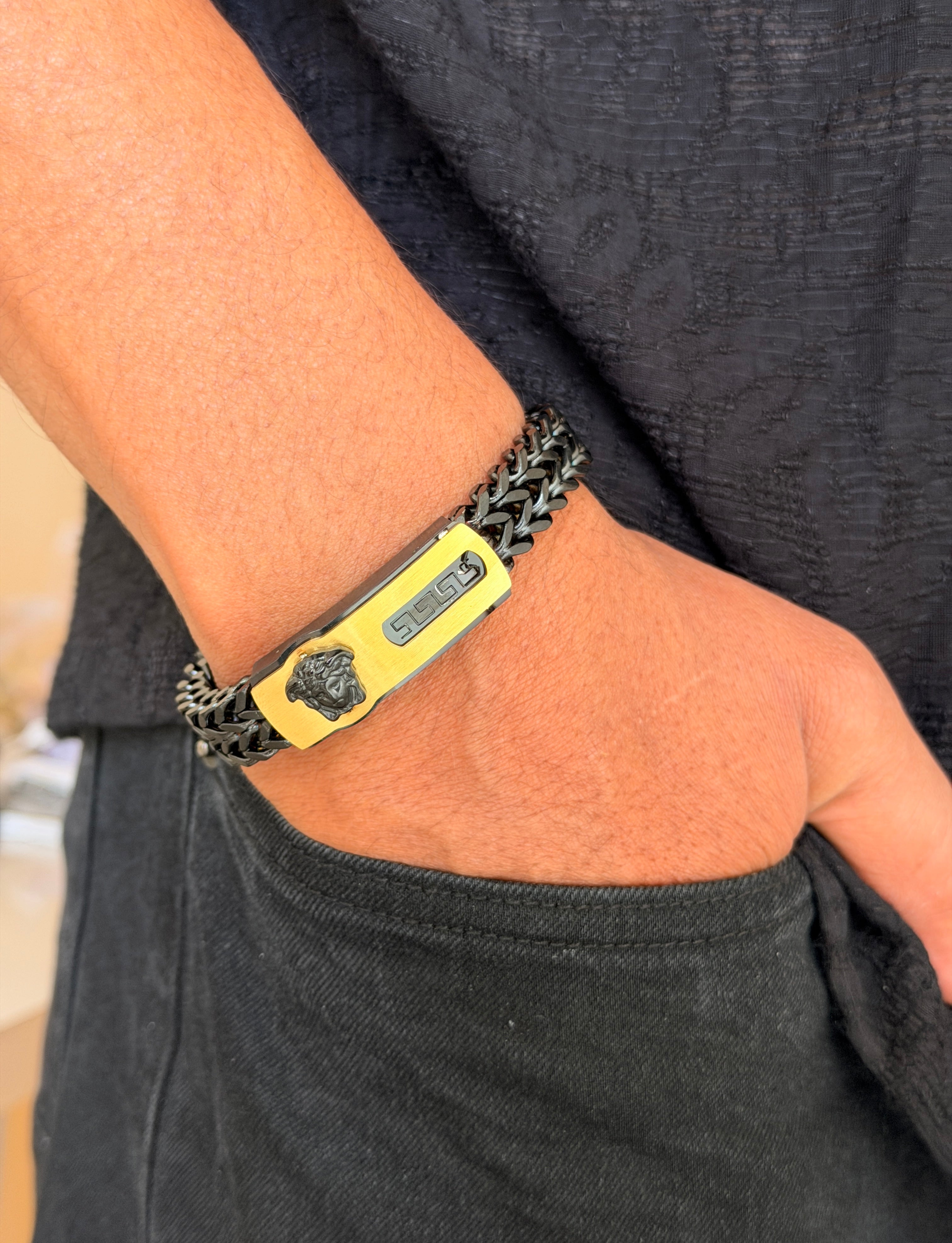 Versace Men's Monogram Chain Bracelet