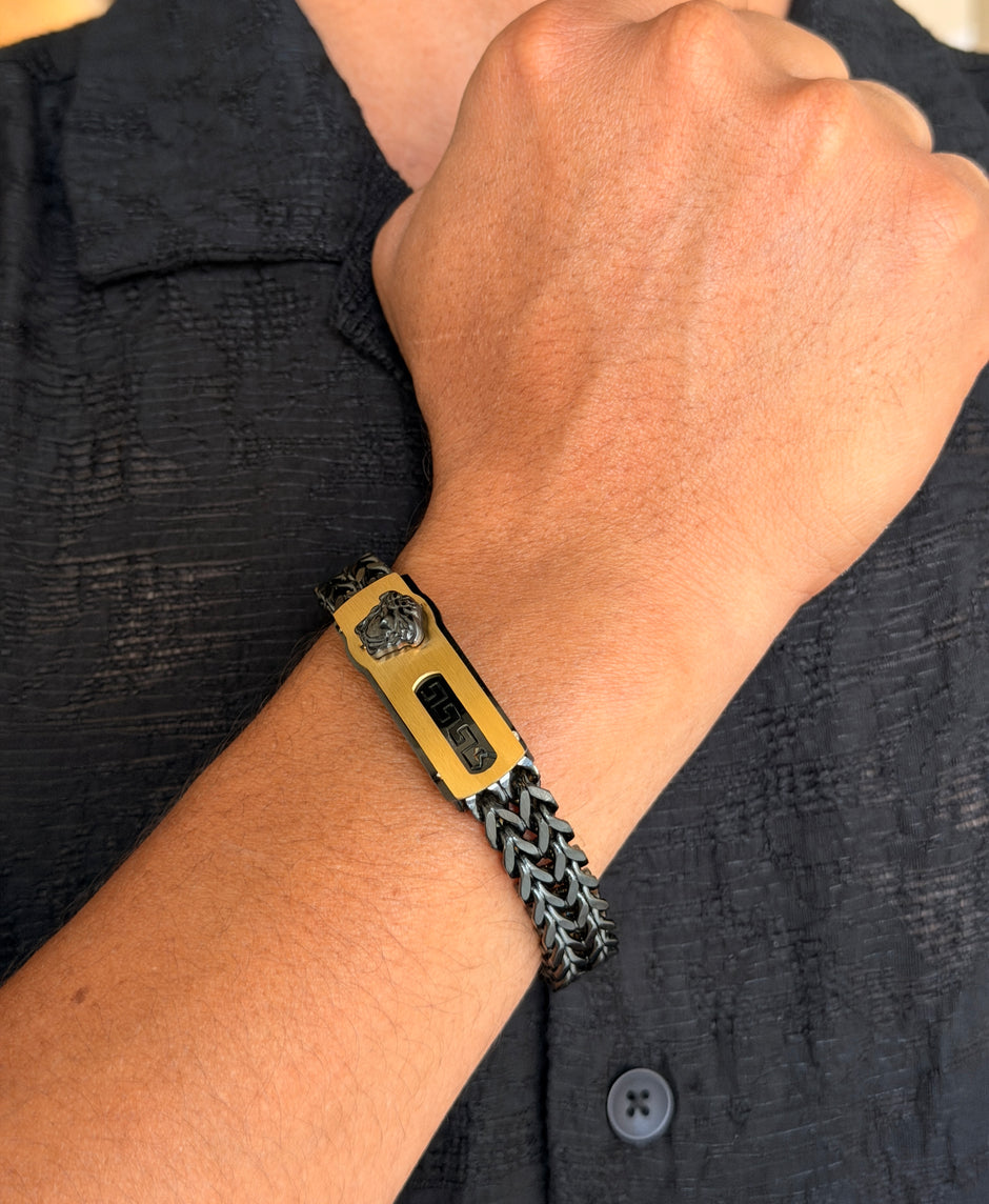 Versace Men's Monogram Chain Bracelet