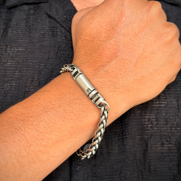Men’s Silver Bar Link Bracelet