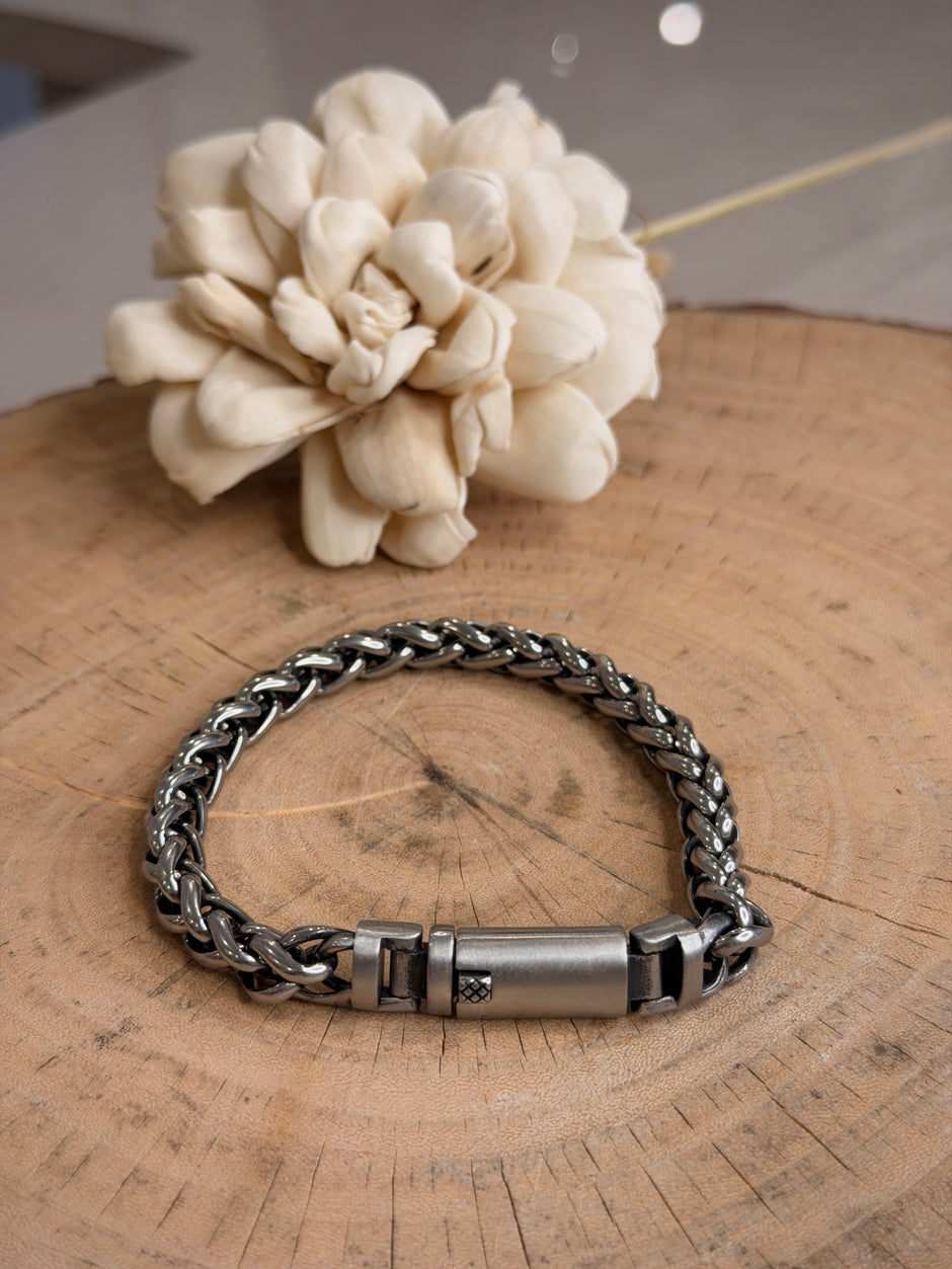 Men’s Silver Bar Link Bracelet