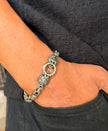 Silver Lion Head Men's Bracelet