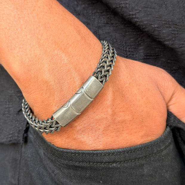Men’s Silver Woven Bracelet