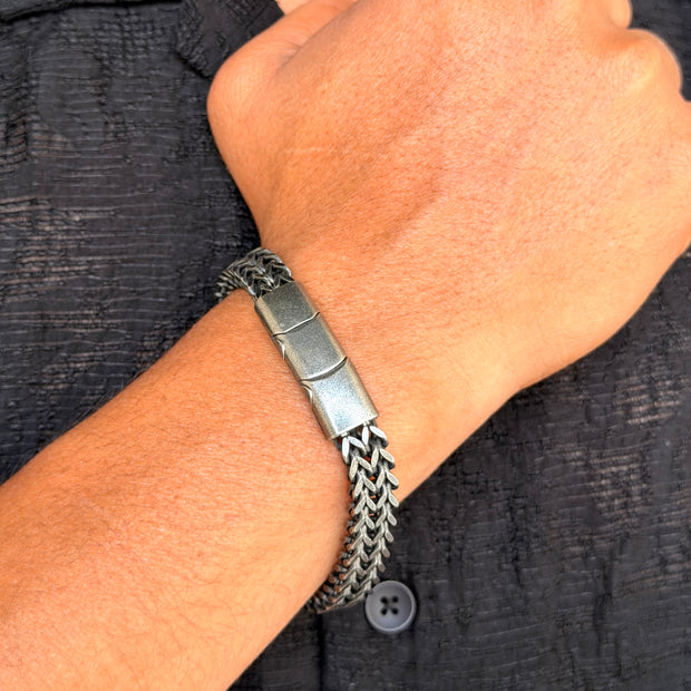 Men’s Silver Woven Bracelet