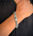 Engraved Silver Men's Cuban Link Bracelet