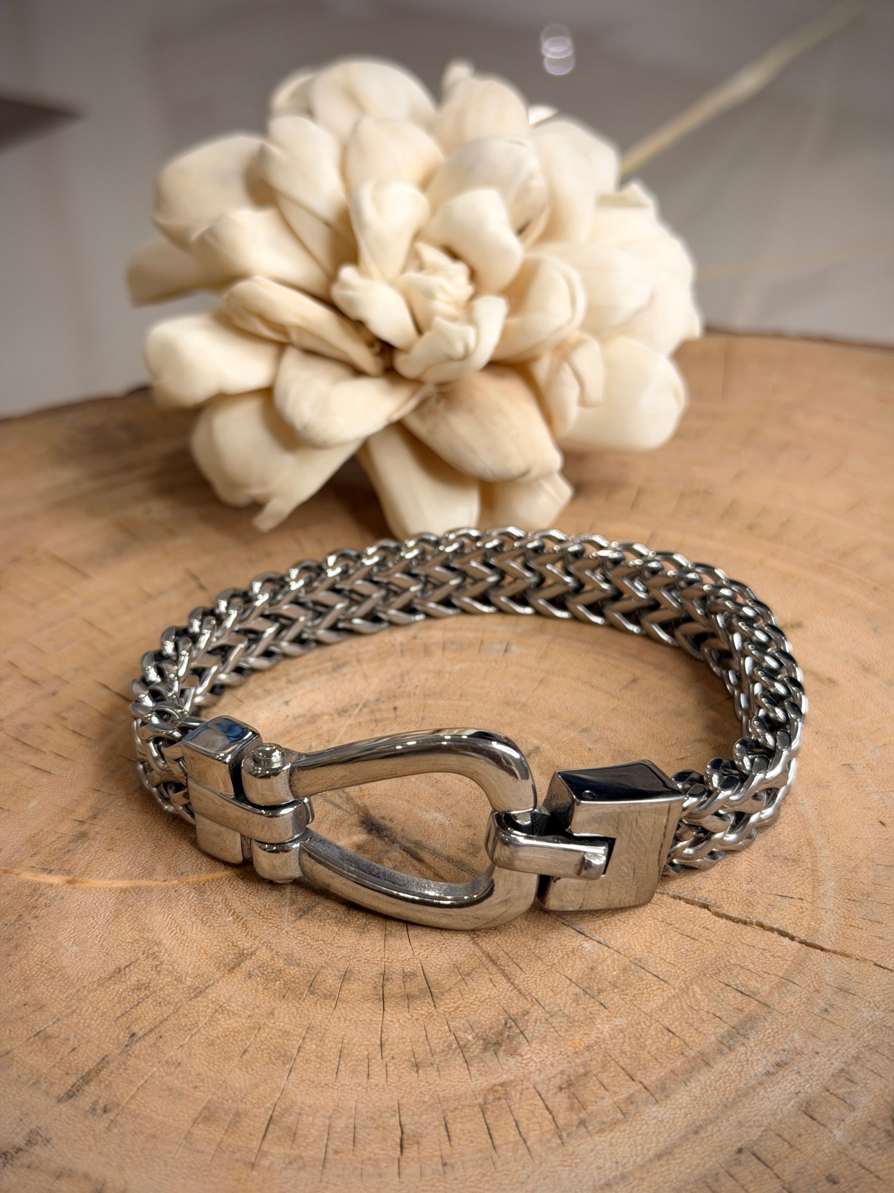 Men's Silver Carabiner Chain Bracelet