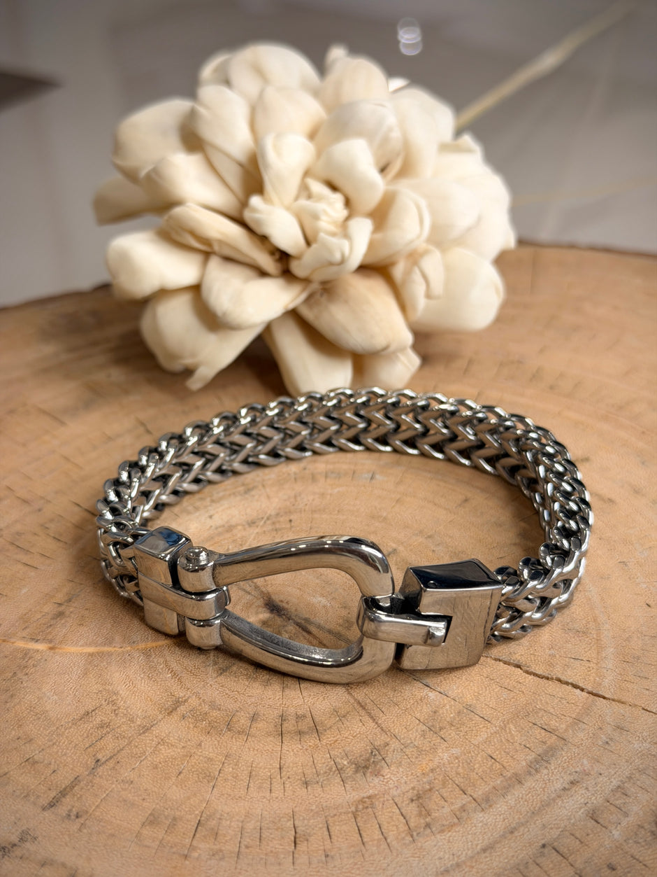 Men's Silver Carabiner Chain Bracelet