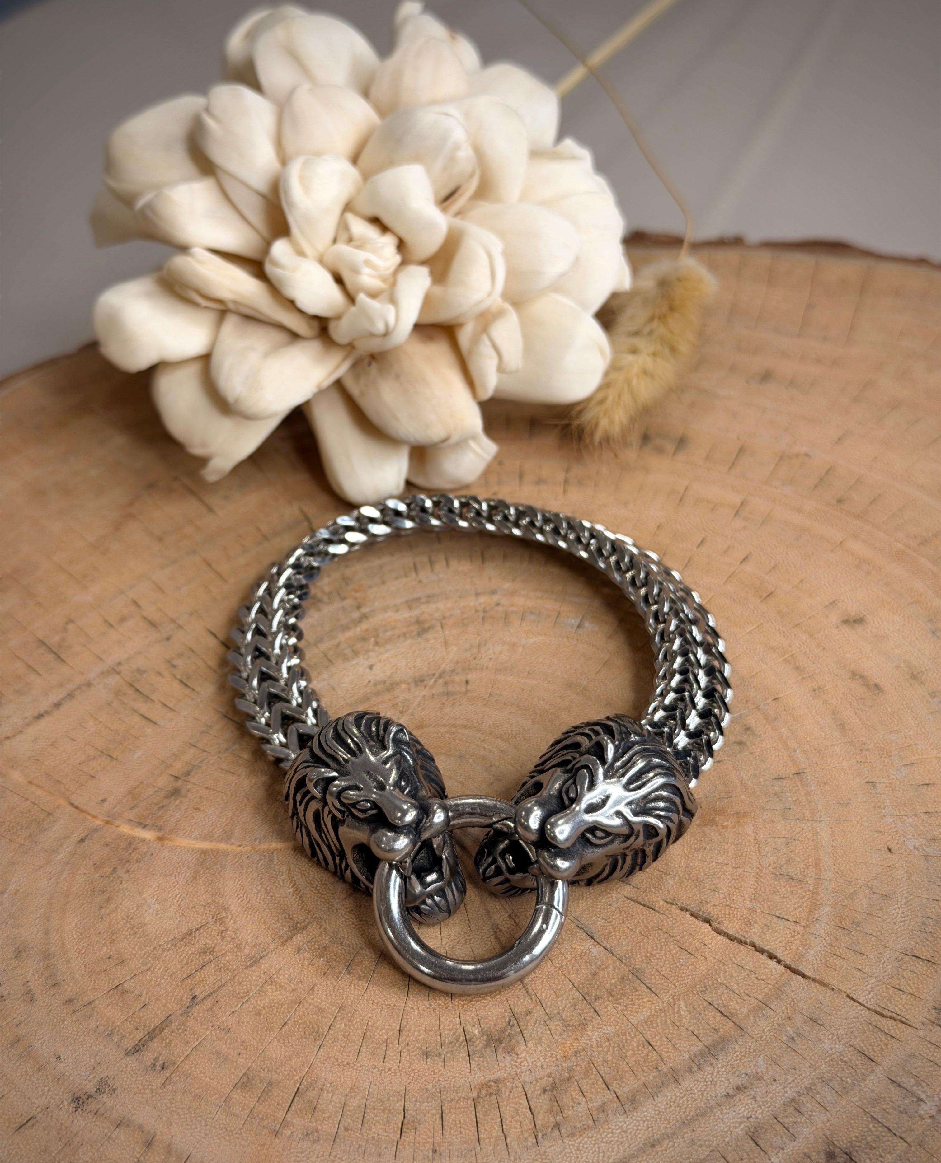 Men's Lion Head Link Chain Bracelet
