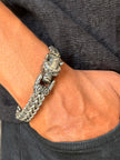 Men's Antique Silver Tiger Head Bracelet