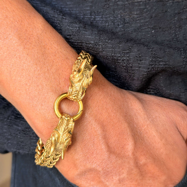 Men's Dragon Head Link Chain Bracelet