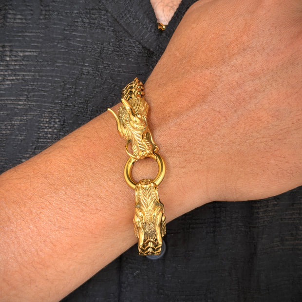 Men's Dragon Head Link Chain Bracelet