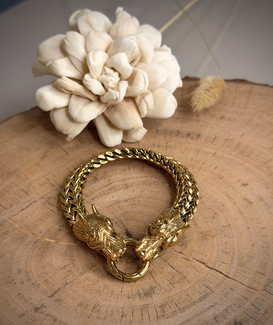 Men's Dragon Head Link Chain Bracelet