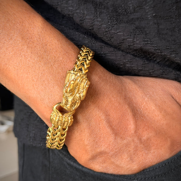 Men's Dragon Head Link Chain Bracelet