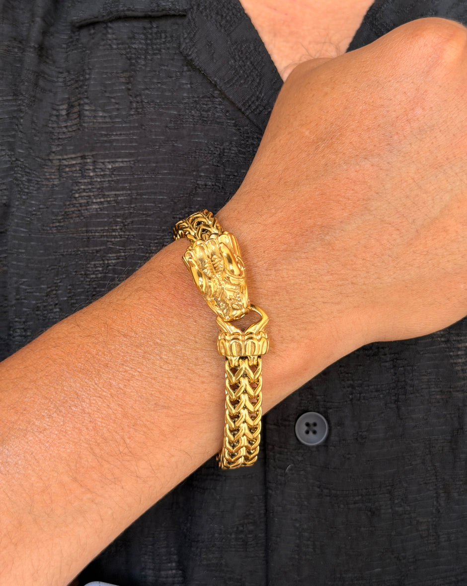 Men's Dragon Head Link Chain Bracelet