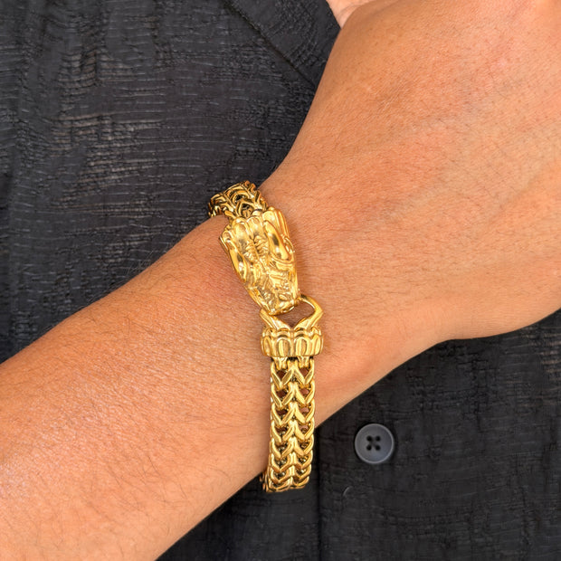 Men's Dragon Head Link Chain Bracelet